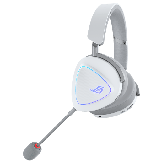 ASUS ROG Delta II Moonlight White Edition Tri-Mode Wireless Gaming Headset in White